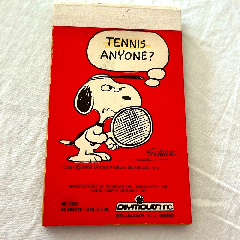 Snoopy Tennis Anyone Notepad